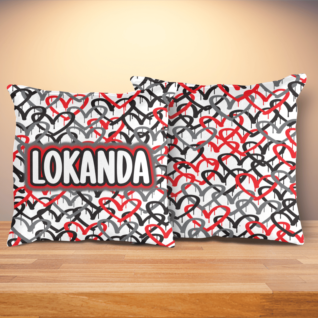 Graffiti Hearts Pillow