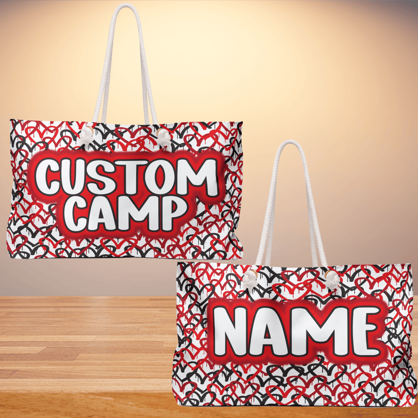 Graffiti Hearts Weekender Bag